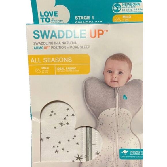Love To Dream Swaddle‎ Up All Seasons Mild Pink Sleepsack Infant NB Stars Print - Picture 7 of 7